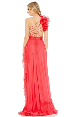 Vestido de graduación con corpiño asimétrico plisado