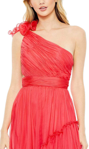 Vestido de graduación con corpiño asimétrico plisado