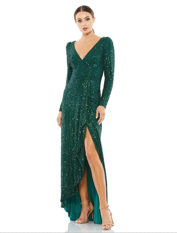 Prom Long Sleeve High Low Dress