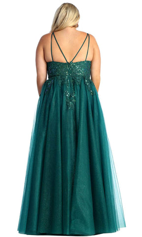 Multicolor Beaded Illusion Gown