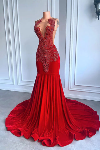 Mermaid Prom Dress with Beadings and Crystals