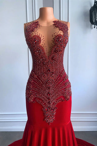 Mermaid Prom Dress with Beadings and Crystals