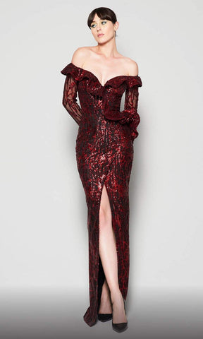 Embellished Off-Shoulder Sheath Dress