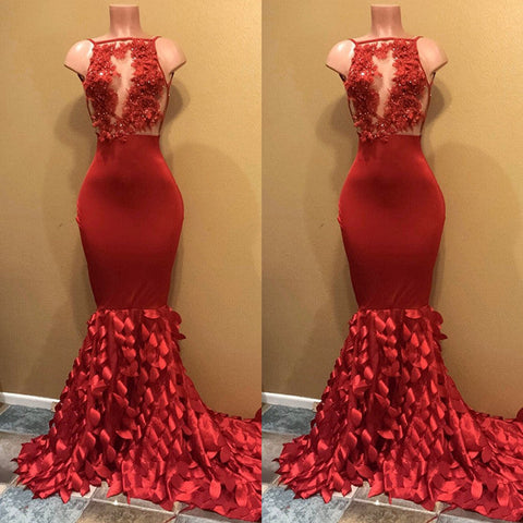 Robe de bal sirène modeste sans manches 