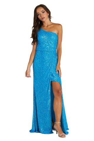 Long One Shoulder Prom Dress