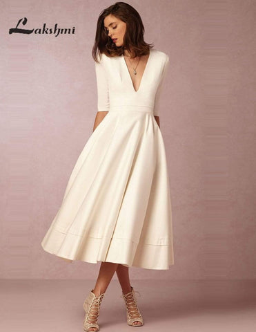 Robe de mariée vintage à manches mi-longues Baoleely 2025