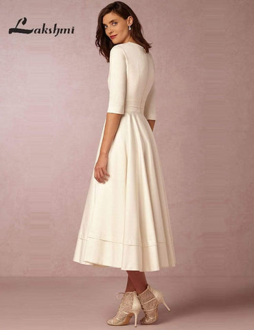 Robe de mariée vintage à manches mi-longues Baoleely 2025