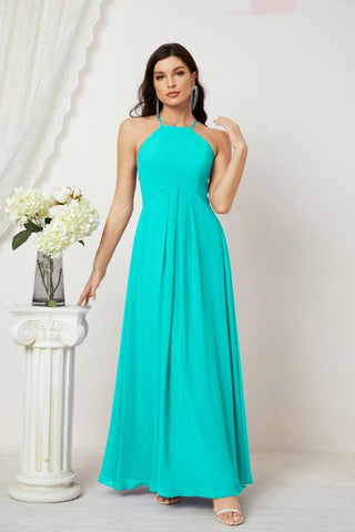 Baoleely Chiffon Halter Bridesmaid Dresses Long A-Line Formal Evening Dress 2805