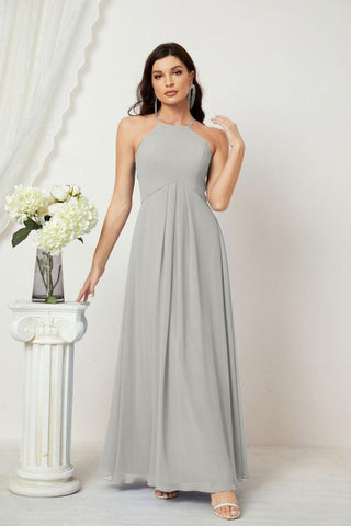 Baoleely Chiffon Halter Bridesmaid Dresses Long A-Line Formal Evening Dress 2805