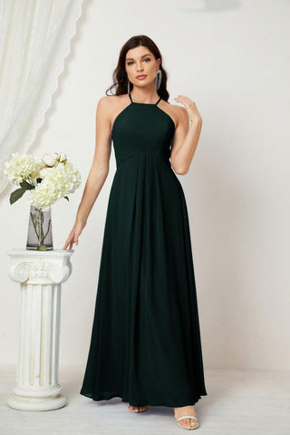 Baoleely Chiffon Halter Bridesmaid Dresses Long A-Line Formal Evening Dress 2805