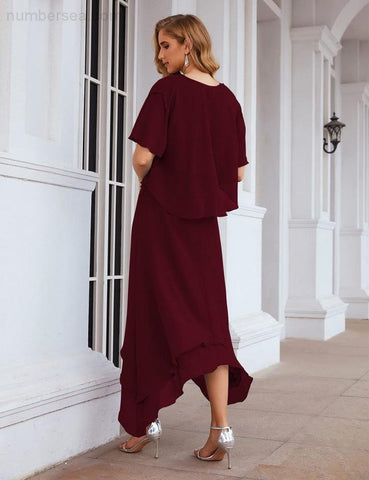 Robe de mariée grande taille en mousseline Sunnderly avec veste, idéale pour les cérémonies de mariage (SY28073) 