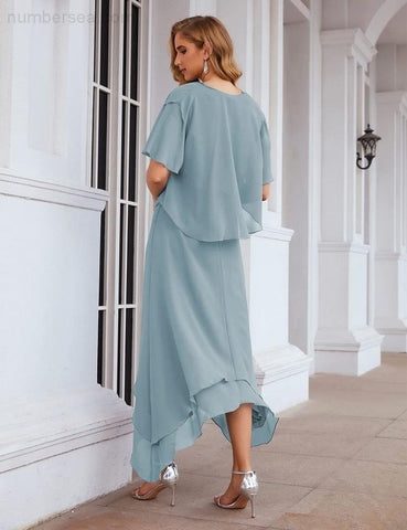 Robe de mariée grande taille en mousseline Sunnderly avec veste, idéale pour les cérémonies de mariage (SY28073) 