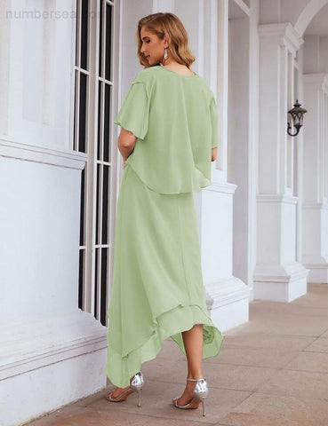 Robe de mariée grande taille en mousseline Sunnderly avec veste, idéale pour les cérémonies de mariage (SY28073) 