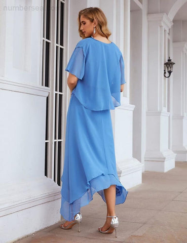 Robe de mariée grande taille en mousseline Sunnderly avec veste, idéale pour les cérémonies de mariage (SY28073) 