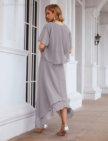 Robe de mariée grande taille en mousseline Sunnderly avec veste, idéale pour les cérémonies de mariage (SY28073) 