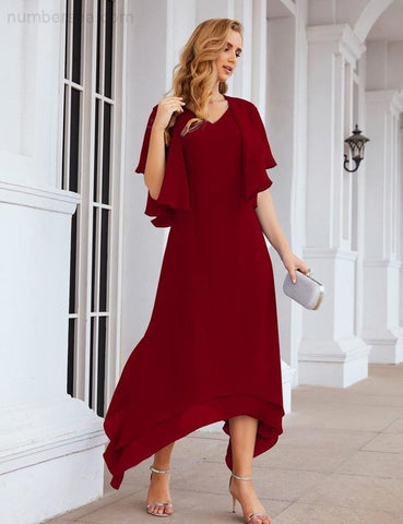 Robe de mariée grande taille en mousseline Sunnderly avec veste, idéale pour les cérémonies de mariage (SY28073) 