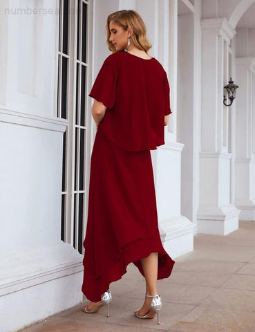 Robe de mariée grande taille en mousseline Sunnderly avec veste, idéale pour les cérémonies de mariage (SY28073) 