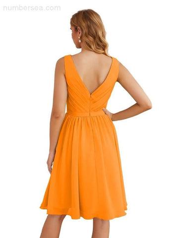 Robe de demoiselle d'honneur Baoleely à col en V, en mousseline, courte, longueur genou, robe de bal formelle pour femmes, fête, retour à la maison, SEA28062 