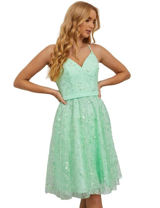 Numbersea Women's Homecoming Dress Short for Teens Prom Dresses A-Line Tulle Mini Cocktail Party Gowns Lace Appliques SEA28078