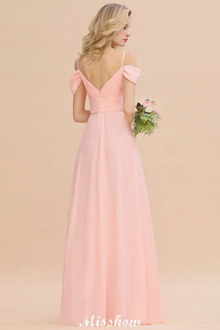 Off Shoulde straps Aline Bridesmaid Dress Chiffon Maid of Honor Dress