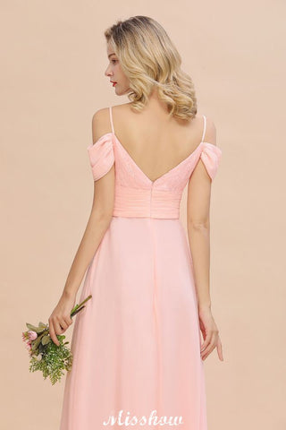 Off Shoulde straps Aline Bridesmaid Dress Chiffon Maid of Honor Dress