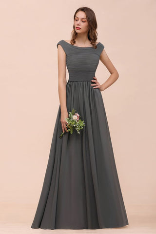 Off the Shoulder Front Side Split Bridesmaid Dress A-line Wedding Guest Dress