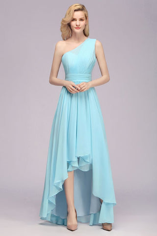 One Shoulder A-line Hi-lo Chiffon Bridesmaid Dresses for Women