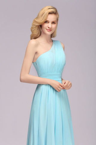 One Shoulder A-line Hi-lo Chiffon Bridesmaid Dresses for Women