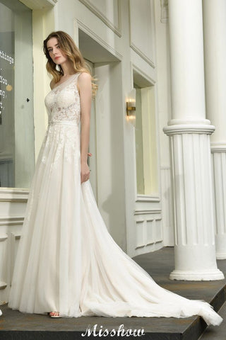 One Shoulder Aline Tulle Wedding Dress Sleeveless Spring Beach Bridal Gown