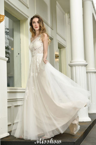 One Shoulder Aline Tulle Wedding Dress Sleeveless Spring Beach Bridal Gown