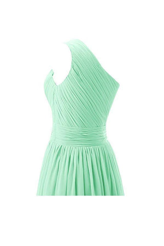 One Shoulder Bridesmaid Dresses Chiffon Prom Evening Dress BD008