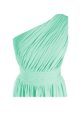One Shoulder Bridesmaid Dresses Chiffon Prom Evening Dress BD008