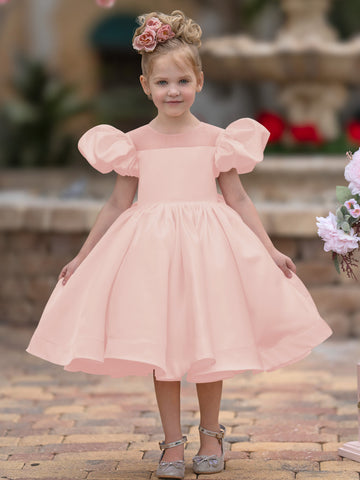 Ball-Gown/Princess Satin Knee-length Flower Girl Dress