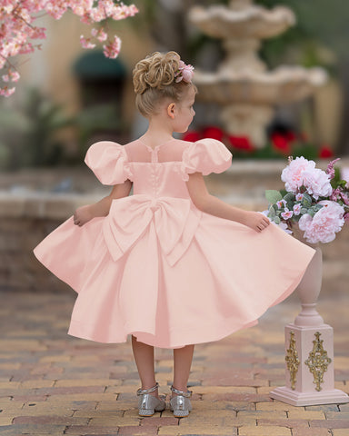 Ball-Gown/Princess Satin Knee-length Flower Girl Dress