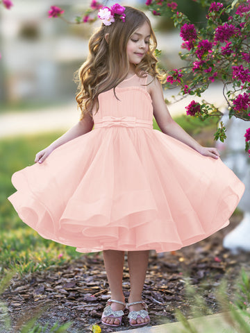 Ball-Gown/Princess Tulle Knee-length Flower Girl Dress