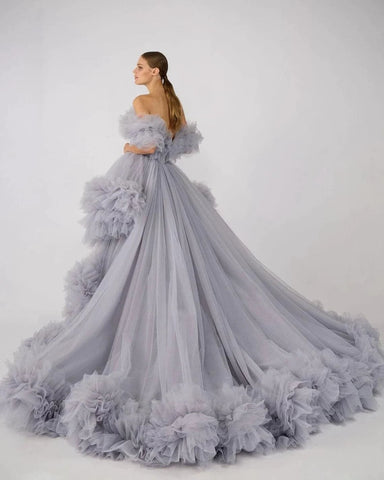 Puffy Ruffles Maternity Tulle Robe