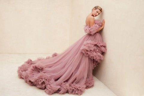 Puffy Ruffles Maternity Tulle Robe