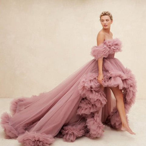Puffy Ruffles Maternity Tulle Robe