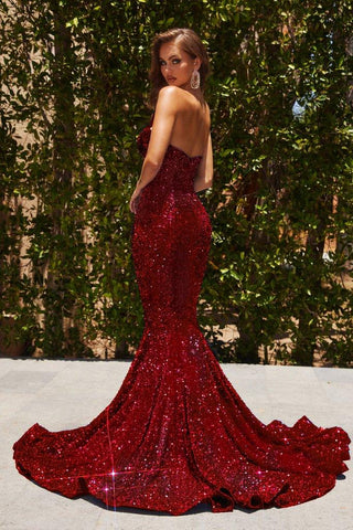 Long Strapless Prom Dress