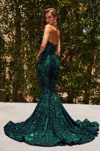 Long Strapless Prom Dress