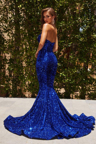 Long Strapless Prom Dress
