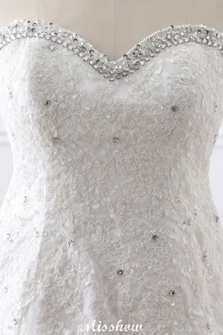 Princess Sweetheart Tulle Wedding Dress With Lace