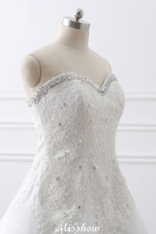 Princess Sweetheart Tulle Wedding Dress With Lace