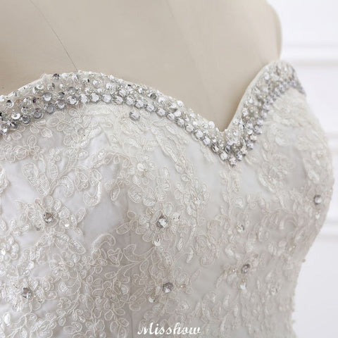 Princess Sweetheart Tulle Wedding Dress With Lace