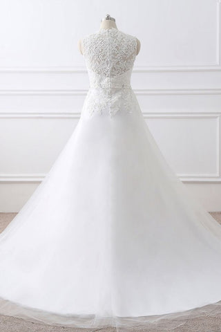 Princess V-Neck Tulle New Arrival Wedding Dress With Lace