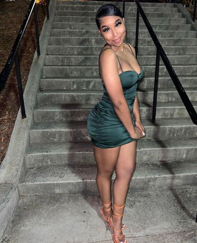 Robe sexy à fines bretelles, tenue d'anniversaire, mini-robe de bal de promo Y1822