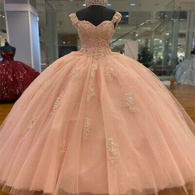 Robe de bal rose poudré à perles pour Quinceañera, modèle Sweet 16, taille Y529