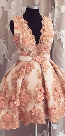 Vestido corto de fiesta de bienvenida sin mangas, corte en A, escote en V, de tul, S23683