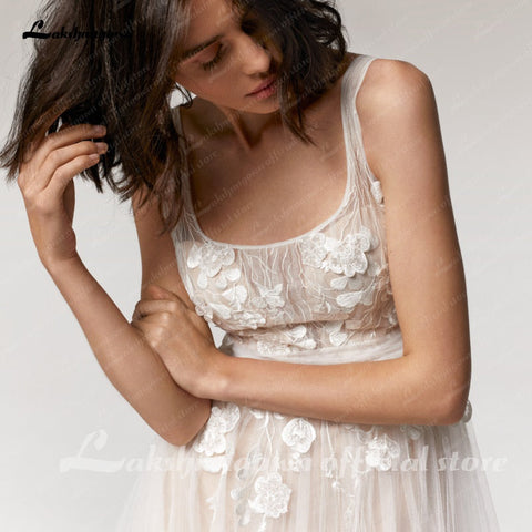 Baoleely Robe de mariée vintage en dentelle pour femme, tenue de plage, d'été, col en V, sexy, style bohème, dos nu