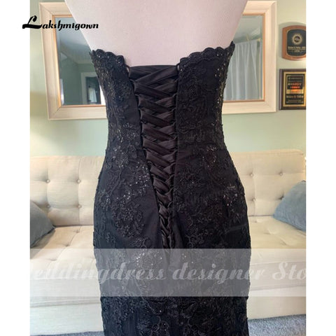 Baoleely Baoleely 2022 Robes de mariée gothiques élégantes avec cape voile robes de mariée noires sans bretelles avec paillettes dentelle florale robe mariage femme